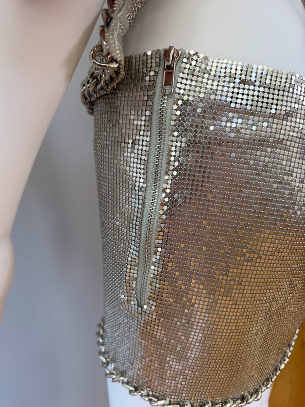 REVOLVE - The Dolls House Silver Metallic Chainmail Hood Top & Mini Skirt Set - Picture 15 of 17